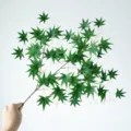 Ramo di foglia d'acero verde artificiale pianta finta per decorazione autunnale 60cm - Verde