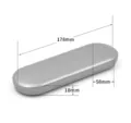 Silberne Metall-Dose mit Klappdeckel, Aufbewahrungsbox fuer Werkzeuge und Pinsel 178mm - 178x58x18mm / Mattsilber