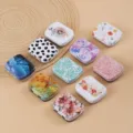 Mini boite en metal avec motif couvercle rabattable petit conteneur pour bonbons et pilules - Motif Floral Aléatoire 3