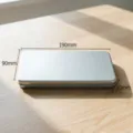 Portable flip metal storage tin box container for stationery and cosmetics 190x90mm size - 190*90*20mm / Silver