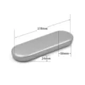 Silberne Aufbewahrungsdose aus Metall, tragbares rechteckiges Etui für Pinsel und Rasierwerkzeuge. - Große Version / 178x58x24mm / Mattsilber