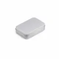 Boite de Rangement en Metal Argent 107x73x30mm pour Rangement d'Ecouteurs et Cables - Couvercle Plat Argent Mat / 107x73x30mm