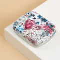 Blumenmuster Mini Metall Blechdose Aufbewahrungsbox mit Deckel fuer Suessigkeiten Schmuck. - Lila Rose