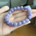Elegant lavender jadeite bead bracelet for women, minimalist fashion gemstone jewelry. - Medium Purple