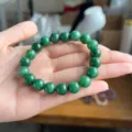 Green jade bead bracelet for women minimalist style elegant fashion wrist jewelry accessory gift - Green