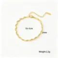 Elegante bracciale a catena a onda intrecciata in acciaio inossidabile, 16+5cm - Bracciale / Oro