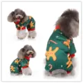 Jolie combinaison de Noël pour chien avec motif de pain d'épices, vêtement chaud pour chiots. - SDZ80 Vert foncé