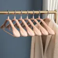 Wide shoulder non-slip clothes hanger cheese apricot color seamless coat hanger durable - 10 Pieces Pack / Wide Shoulder - Apricot
