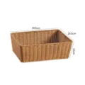Gevlochten fruitmand opbergmand brood snack display mand voor keuken en thuis - 39.5*29.5*13CM / Lichtkoffie