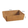 Bruine rechthoekige geweven opbergmand, duurzame PE rattan fruit en kleine spullen organisator. - 44.5*34.5*13CM / Lichtkoffie