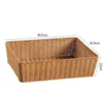 Geweven opbergmand, rechthoekige rotan mand voor fruit, brood en diverse huishoudelijke artikelen. - 49.5*39.5*13CM / Lichtkoffie