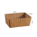 Rechthoekige geweven opbergmand fruitmand plastic rattan organisator bak 39.5x29.5cm - 39.5*29.5*15CM / Lichtkoffie