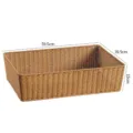 Geweven opbergmand rechthoekig rattan mand fruit display container rek 59.5x39.5x15cm - 59.5*39.5*15CM / Lichtkoffie