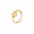 Gold pet paw print open ring cute animal metal jewelry fashion accessory gift style - E1083GO Open Ring