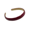 Korean style glossy leather padded headband, simple solid color hair hoop for fashion. - Thin Red