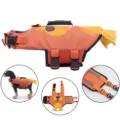 Hundeschwimmweste orange Haustier Schwimmweste mit süßem Enten Design für sicheres Schwimmen draußen. - Orange Ente Stil