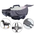 Grey bird style dog life jacket with handle and adjustable straps for summer water safety - S / Grey Bird Style