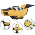 Dog Life Jacket Fish Style Summer Outdoor Pet Floating Vest with Handle and Adjustable Straps - S / Yellow Fish Style