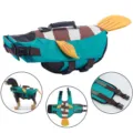 Cute fish style dog life jacket for summer outdoor swimming and water safety protection vest. - S / Cyan Fish Style