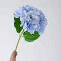 Blue artificial hydrangea flower single stem faux bouquet home wedding decor simulation floral - Blue