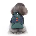 Green plaid pet dog suit tuxedo with bowtie for small dogs and cats winter apparel - LF02 Two-Piece Effect Green Plaid Vest and Shirt