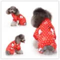 Christmas pet dog pajamas red Santa puppy jumpsuit cute winter clothes for small dogs - S / SDZ76A Red