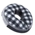 Black and white plaid pet Elizabethan collar soft protective recovery cone for cats and dogs - S / Black and White Plaid