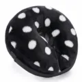 Black and white polka dot soft plush pet recovery collar, comfortable Elizabethan cone for dogs. - Black White Polka Dot