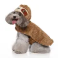 Mignon costume de chien en peluche marron paresseux tenue chaude d'hiver pour petit chiot - Style Paresseux