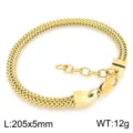 Bracelet en chaîne en blé en acier inoxydable pour hommes et femmes, longueur réglable. - Or