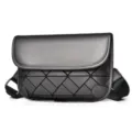 Bolso bandolera geométrico elegante para hombre, bolso gris moderno para uso diario. - Gris
