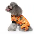 Mignon costume d'Halloween pour chien combinaison orange citrouille chauve-souris vetement pet - Style Bougie Orange