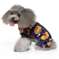 Mignon costume grenouillère pour chien Halloween avec imprimé citrouille pour petits animaux. - Style Chauve-Souris Violette