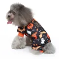 Mignon vêtement de chien Halloween citrouille fantôme combinaison animal pour petit chiot - Style Chat Noir