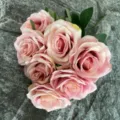 Artificial pink rose bouquet for wedding decoration, silk flowers for arch and floral wall. - Dusty Pink