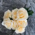Cream artificial rose bouquet fake silk flowers for wedding home decor variant option - Yellow Champagne