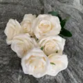 Artificial white silk rose bouquet for wedding home party decoration and floral arrangements. - Off White