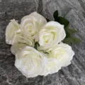 Artificial white rose bouquet silk flowers for wedding decoration home party floral arrangement - Cream