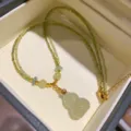 Cadena de Clavícula con Colgante Hooloo / Dorado-Verde