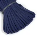 Dark blue 5-strand flat braided PU leather cord for handmade DIY crafts, jewelry, and apparel. - 5 Yards/Pack / Blue