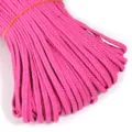Pink PU leather braided cord flat rope DIY handmade bracelet accessories garment material 5 strands - 5 Yards/Pack / Rose Red