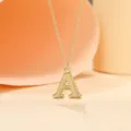 Gold-plated alloy letter A pendant necklace, chic initial jewelry for women and girls daily wear. - Letter A