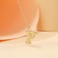 Gold-plated alloy letter P pendant necklace, stylish minimalist choker for daily use. - Letter P