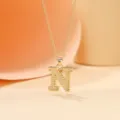 Gold-plated initial N pendant necklace, chic alphabet chain jewelry for daily fashion wear. - Letter N