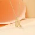 Gold-colored metal letter R pendant necklace fashion jewelry elegant accessory for women - Letter R