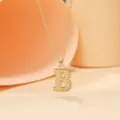 Gold-colored letter B pendant necklace, stylish alloy choker necklace for women daily wear. - Letter B