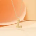 Gold letter L pendant necklace, stylish fashion jewelry accessory for women and daily wear - Letter L