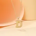 Gold-plated alloy uppercase letter D pendant necklace chic fashion jewelry for women - Letter D