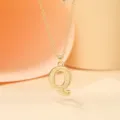 Gold-plated letter Q pendant necklace, fashion minimalist initial chain jewelry for women - Letter Q