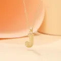 Gold Letter J Pendant Necklace, Chic Initial Pendant Necklace for Fashion Women Daily Wear - Letter J